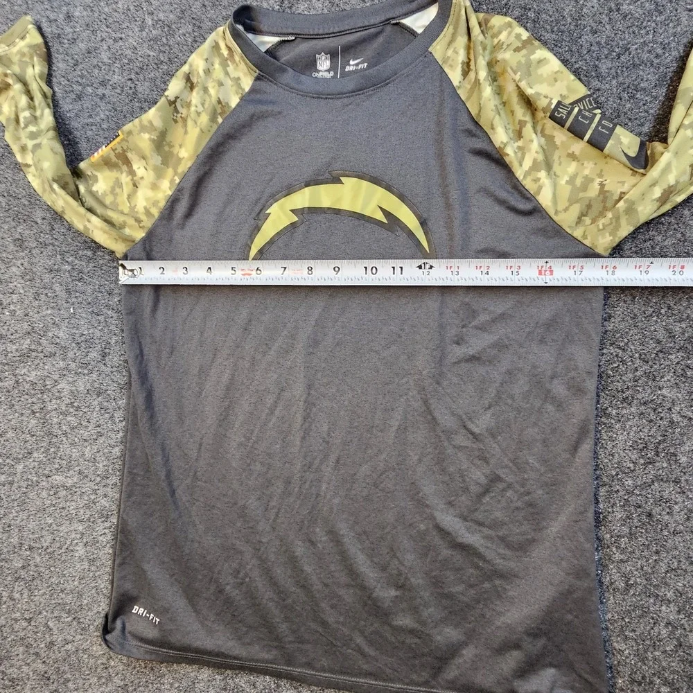 Nike Dri-Fit Los Angeles‎ Chargers Salute to Service Womens L Camo 3/4 Sleeve